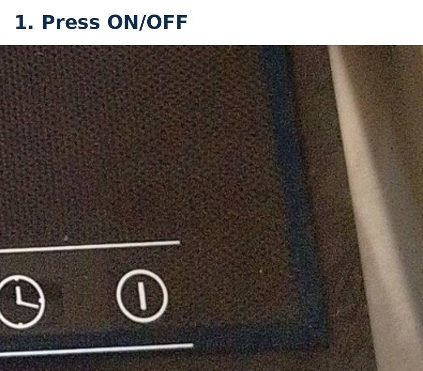 Cooktop ON OFF button