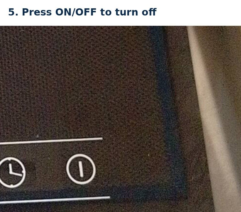 ON OFF button to turn off